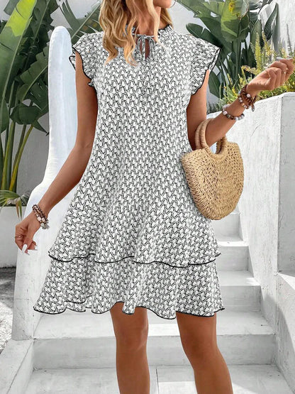 Tiered Ruffle Casual Mini Dress