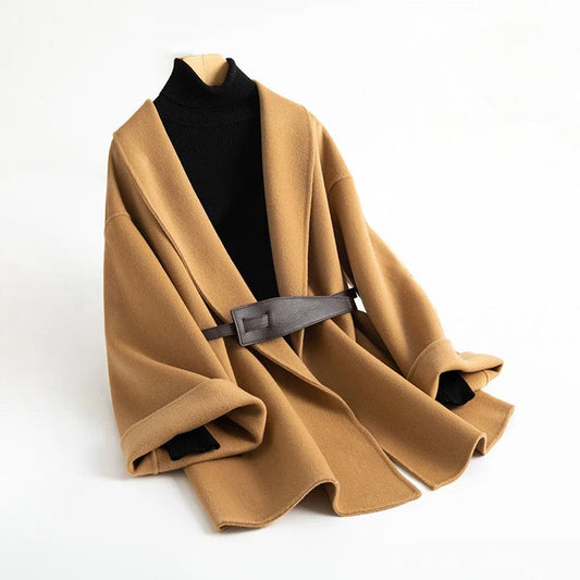 Womens Wool Kimono Coat - 
Fashinoza
