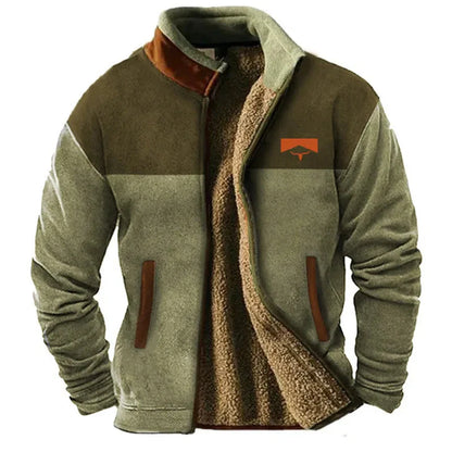 Men's Color Block Jacket Relaxed Fit Warm - 
Fashinoza