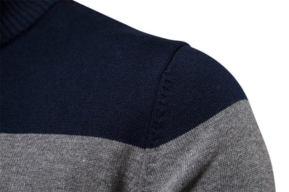 Men's Slim Fit Striped Quarter-Zip Jumper