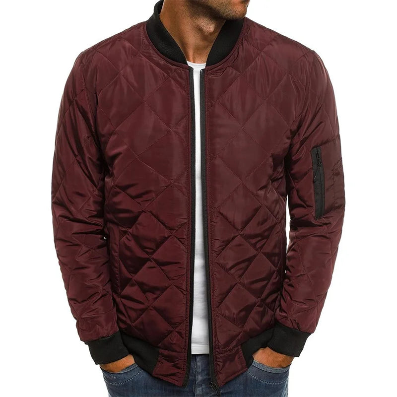 Isaac | Men's Quilted Zip Up Casual Bomber Jacket