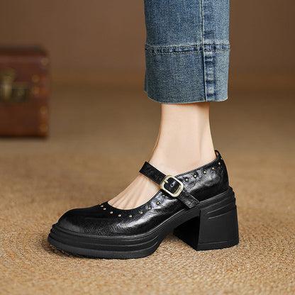 Reva Genuine Leather Heels