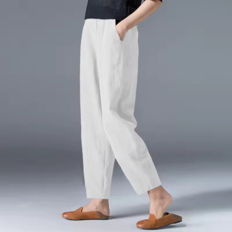 Women's High Waist Tapered Fit Trousers
