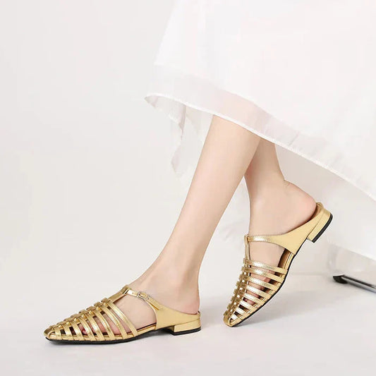 Women's Summer Buckle Flat Shoes - 
Fashinoza