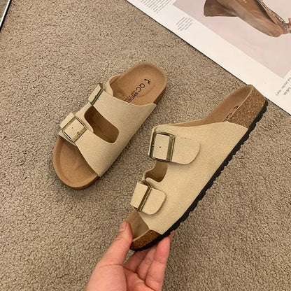 Solange Women's Buckle Sandals Cushioned Slip-On