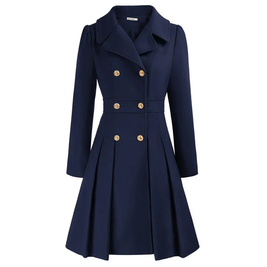 Women's Wool A-Line Peacoat - 
Fashinoza