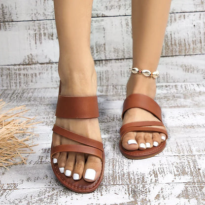 Women's Flat Cushioned Sandals Lilac