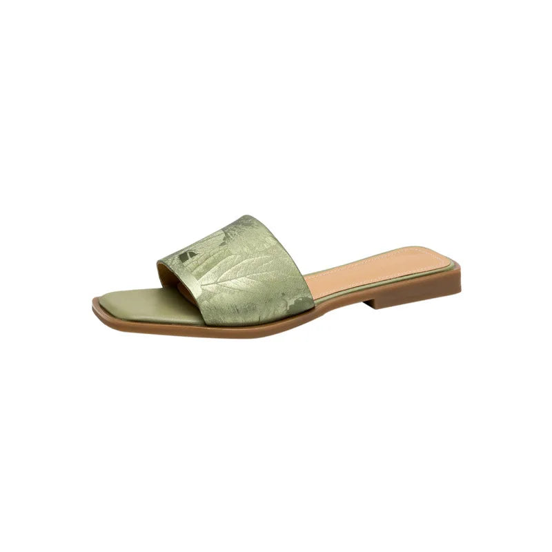Women's Floral Sandals Square Toe