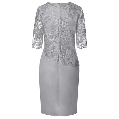Women's Embroidered Dress Knee Length