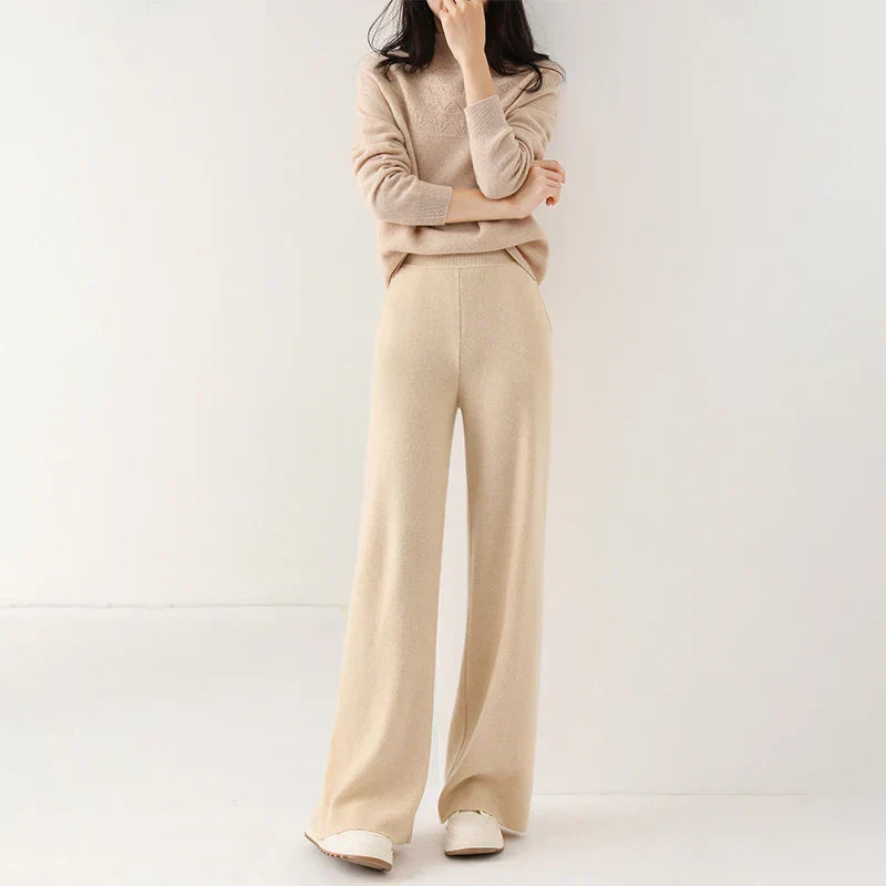 Relaxed Wide-Leg Pull-On Pants