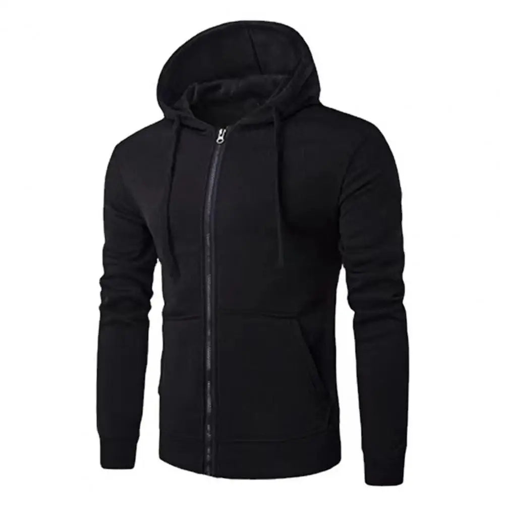 Men's Slim Fit Zip Up Sport Hoodie Adjustable Drawstring