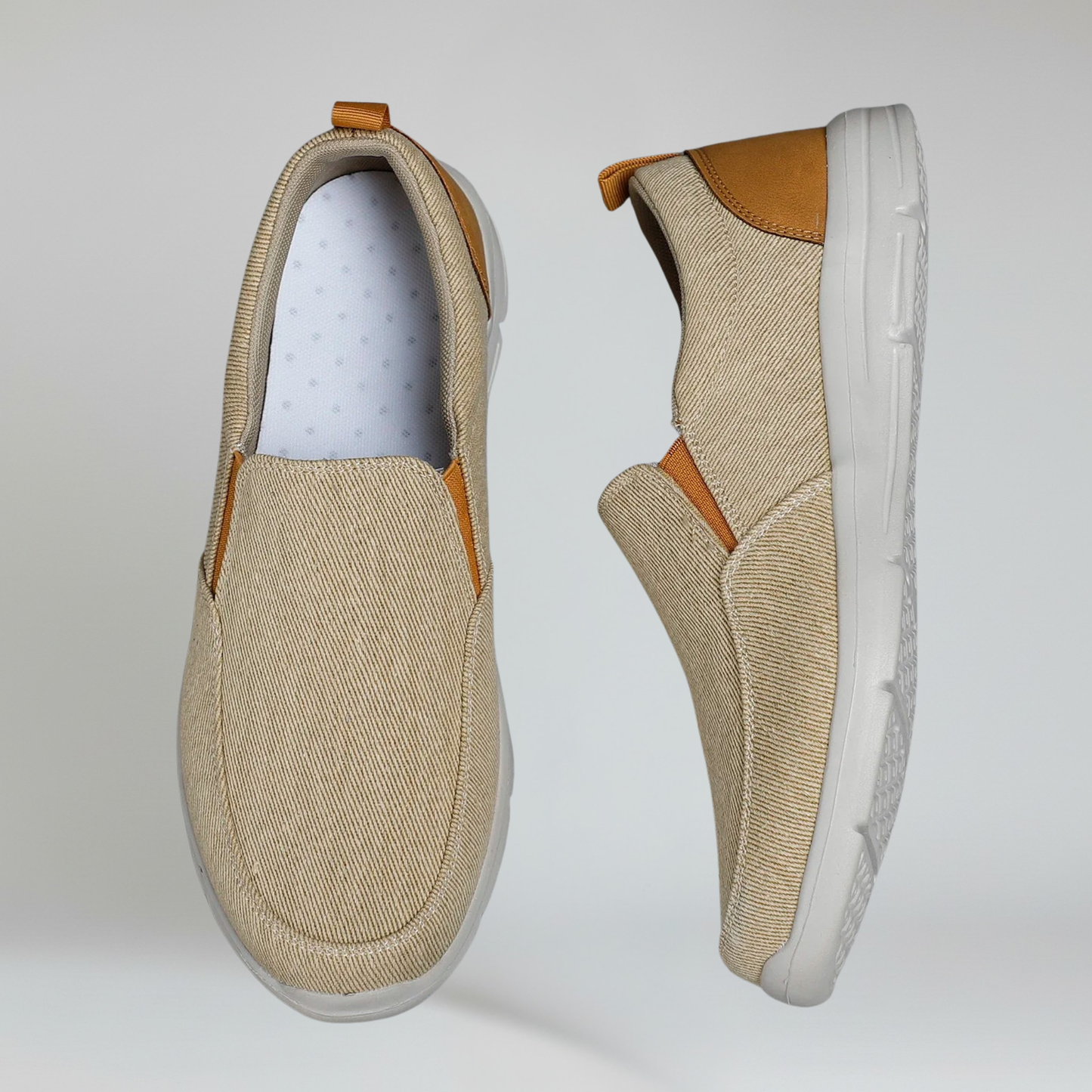 Men’s Slip-On Canvas Loafers Breathable Lightweight Outdoor Walking Sneakers