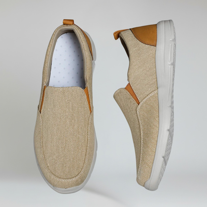 Men’s Slip-On Canvas Loafers Breathable Lightweight Outdoor Walking Sneakers