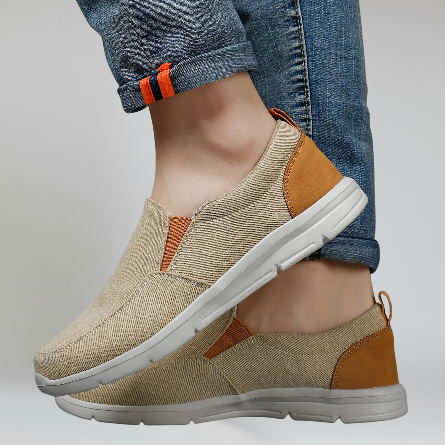Men’s Slip-On Canvas Loafers Breathable Lightweight Outdoor Walking Sneakers