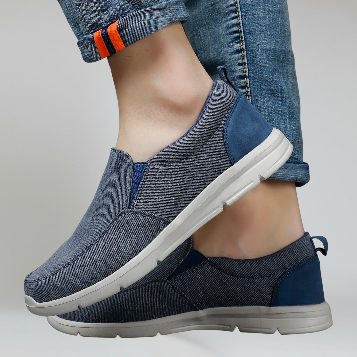 Men’s Slip-On Canvas Loafers Breathable Lightweight Outdoor Walking Sneakers