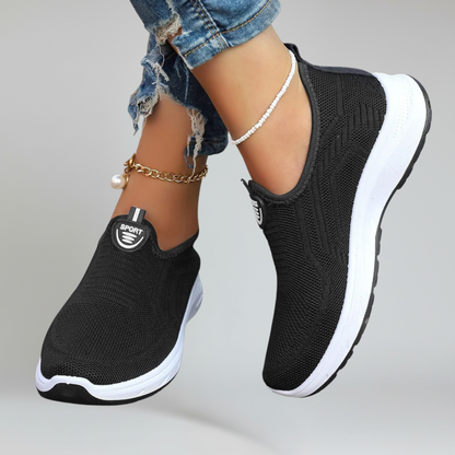 Women’s Slip-On Walking Sneakers with Breathable Air Mesh and Rubber Outsole