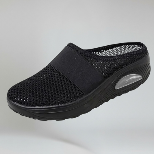 Women’s Slip-On Walking Sandals Breathable Nylon Mesh Knit Backless Mules
