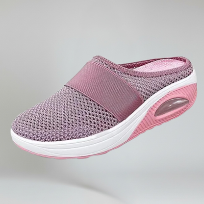 Women’s Slip-On Walking Sandals Breathable Nylon Mesh Knit Backless Mules