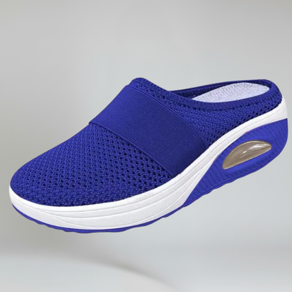 Women’s Slip-On Walking Sandals Breathable Nylon Mesh Knit Backless Mules