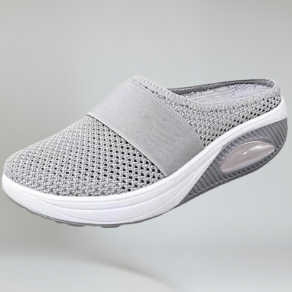Women’s Slip-On Walking Sandals Breathable Nylon Mesh Knit Backless Mules