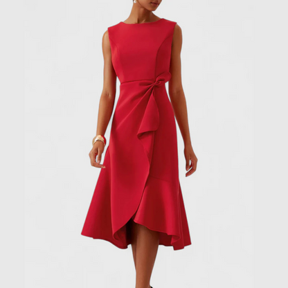 Valerina | Women’s Sleeveless Draped Asymmetric Midi Dress