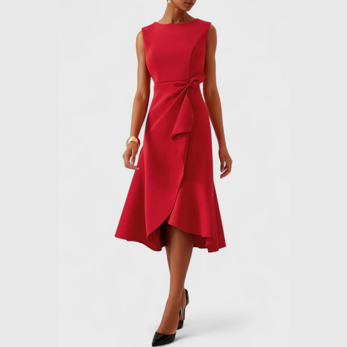 Women's Sleeveless Ruffle Hem Dress