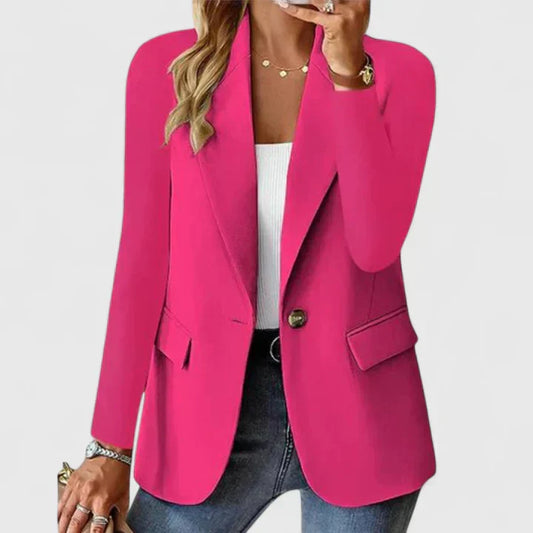 Women's Single Button Tailored Blazer - Fashinoza