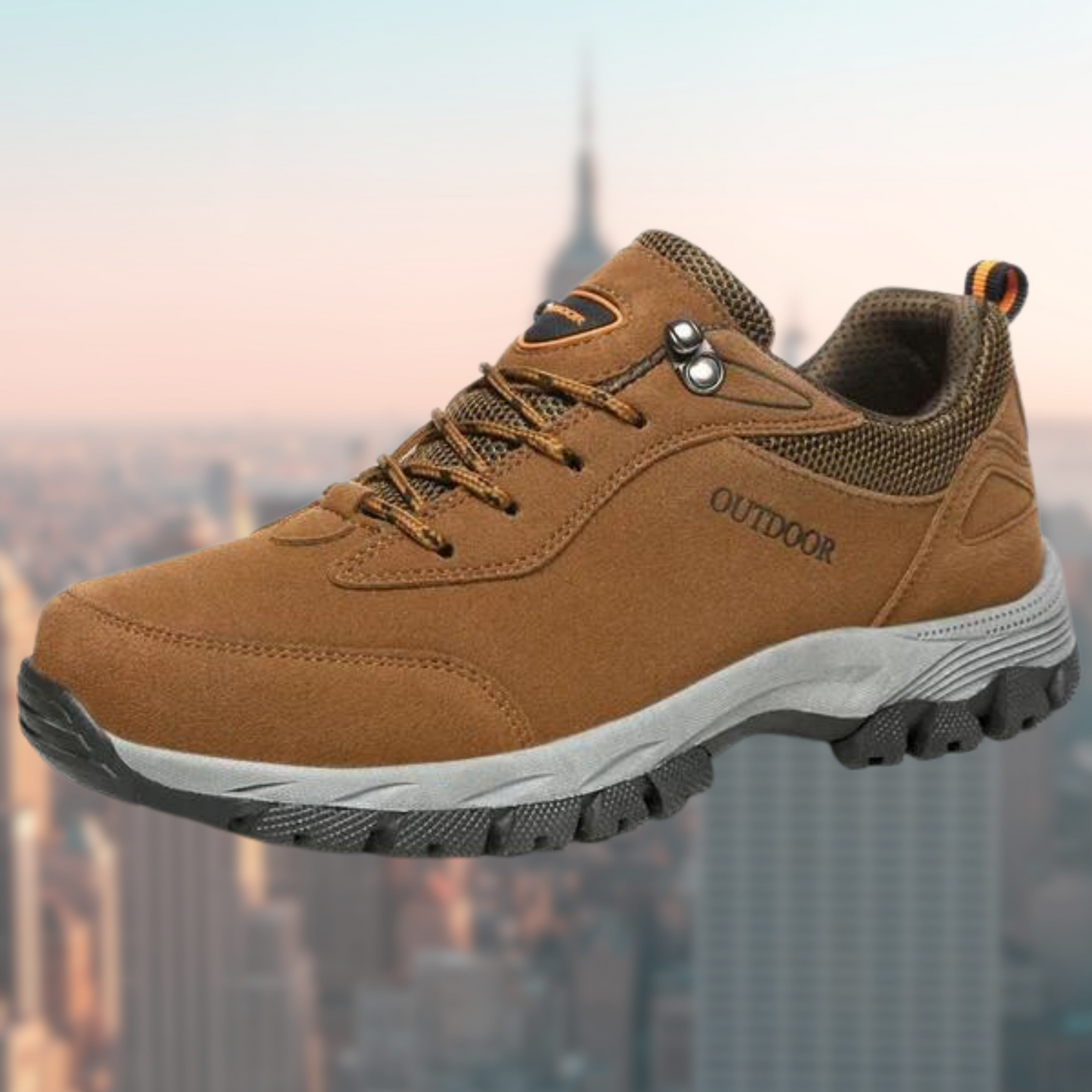 Men's Orthopedic Hiking Shoes Waterproof Non-Slip Lace-Up Outdoor Walking Sneakers