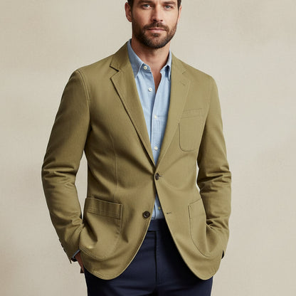 Men's Cotton Windbreaker Blazer With Pockets