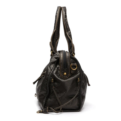 Women's Leather Carryall Handbag Classic Style