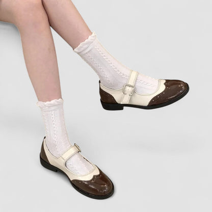 Women's Mary Jane Shoes Two-Tone Upper