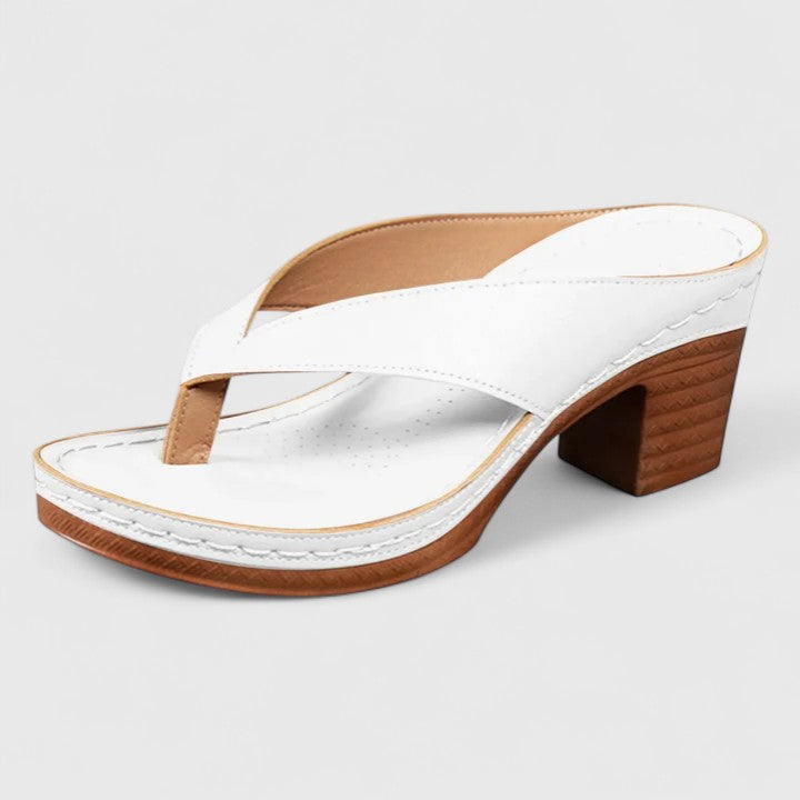 Women's Block Heel Thong Sandals Platform Sole