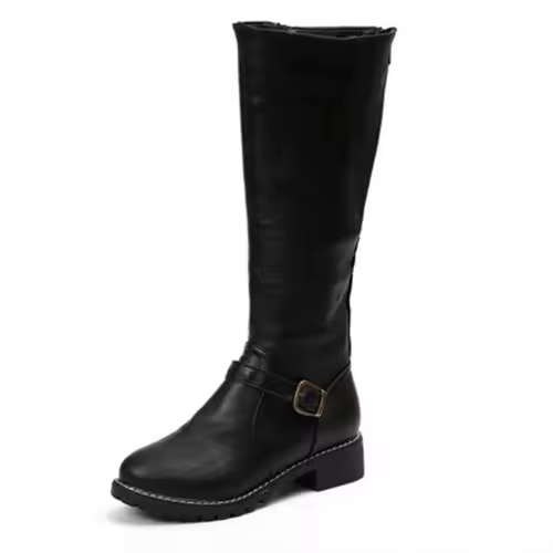 Women's Slip On Boots Buckle Strap