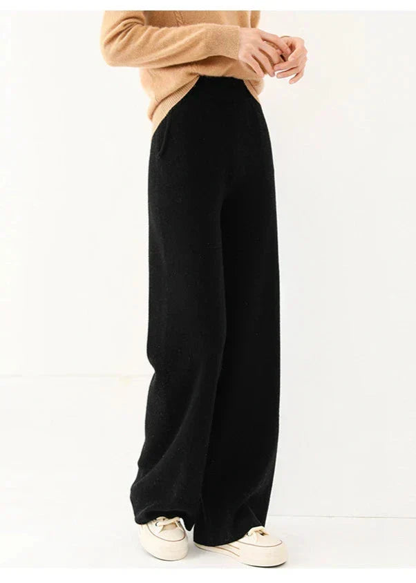 Relaxed Wide-Leg Pull-On Pants