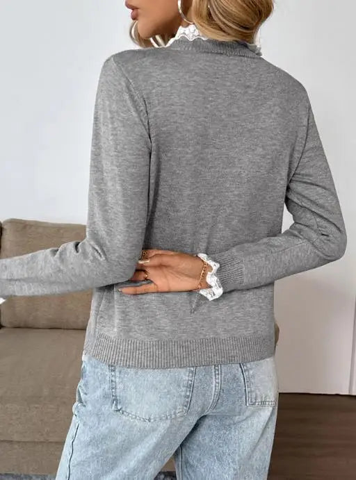 Women's Long Sleeve Button Sweater