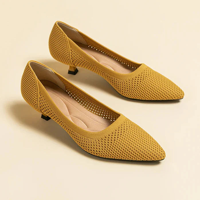 Women's Kitten Heel Pumps Marigold - 
Fashinoza