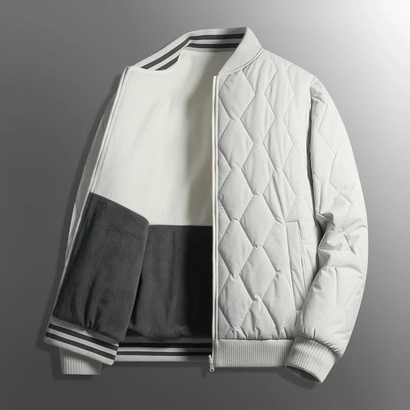 Men's Reversible Puffer Coat Waterproof Zipper Black