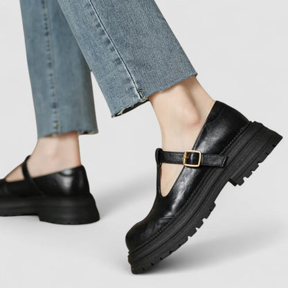 Women's Mary Jane Shoes Thick Sole Buckle Style
