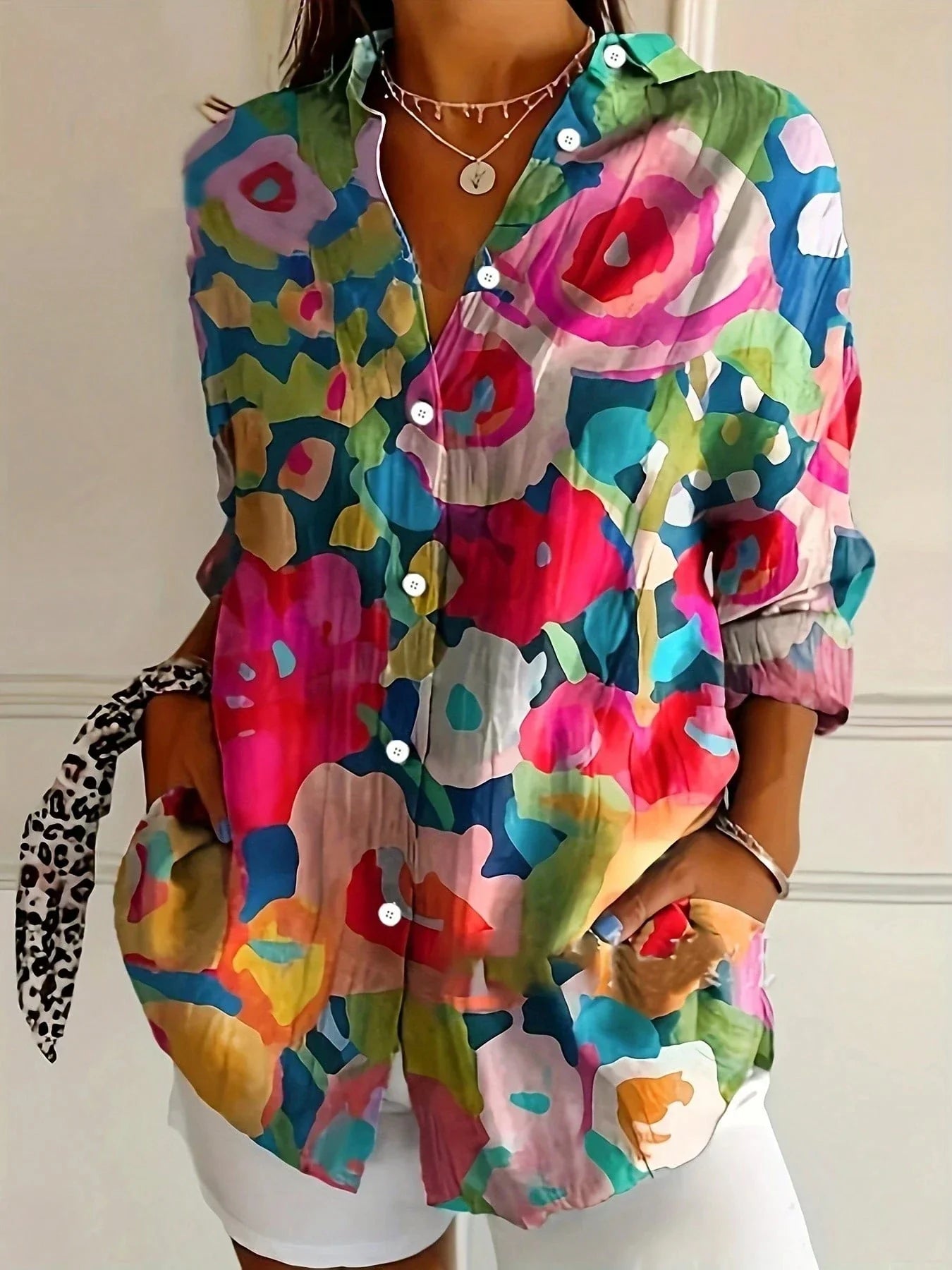 Women's Colorful Blouse Playful Print