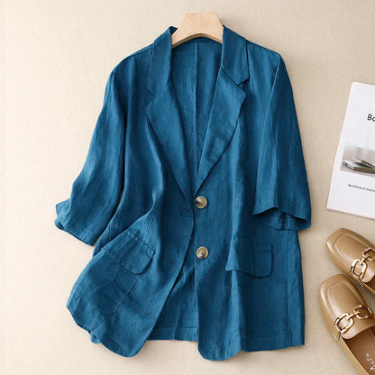 Women's Linen Summer Blazer - 
Fashinoza