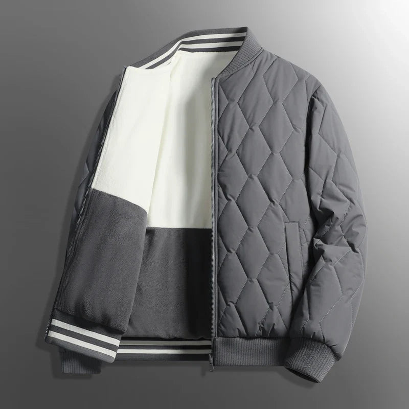 Men's Reversible Puffer Coat Waterproof Zipper Black