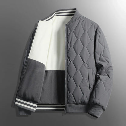 Men's Reversible Puffer Coat Waterproof Zipper Black