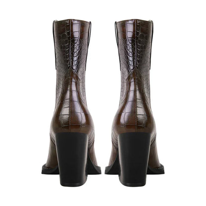 Women's Block Heel Boots Pointed Toe