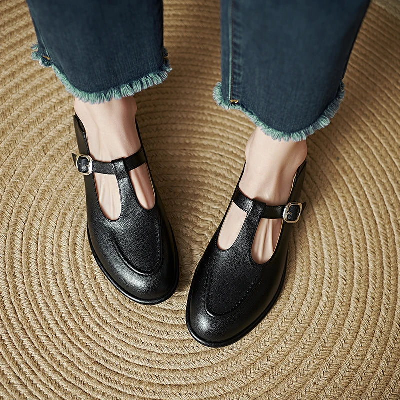 Women's Mary Jane Flats Low Heel Round Toe