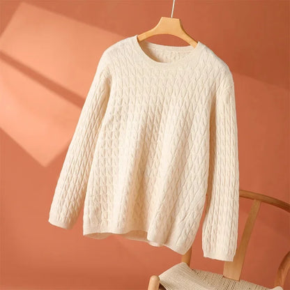 Women's Textured Long Sleeve Sweater - Fashinoza