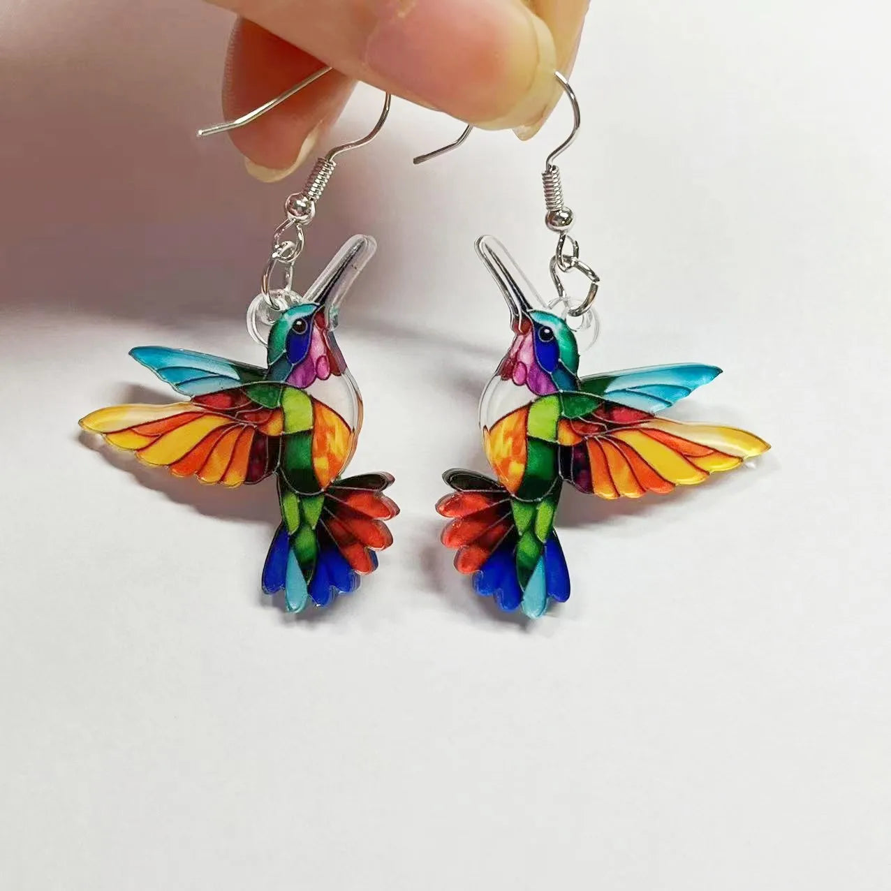 Hummingbird Glass Drop Earrings