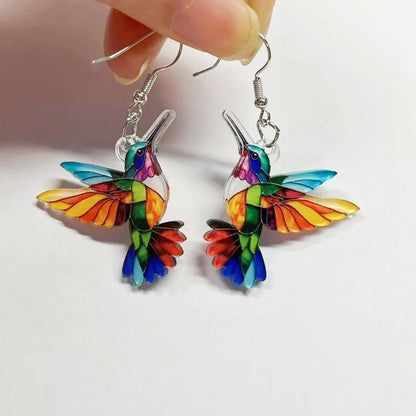 Hummingbird Glass Drop Earrings