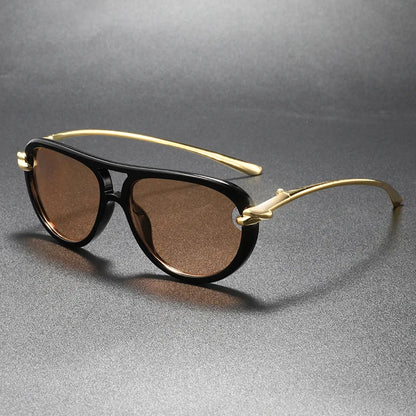 Nodelle Aviator Sunglasses Men's Polarized Brown - 
Fashinoza