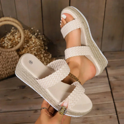 Elle Women's Woven Flat Sandals