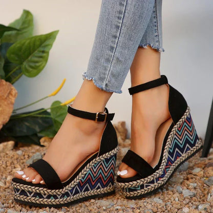 Women's Wedge Sandals Cushioned Wide Fit - Fashinoza
